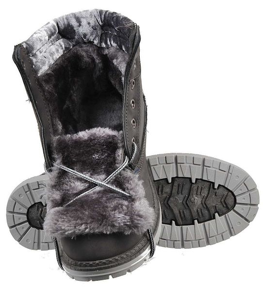 Pantofelek24.pl | Zimowe botki damskie trapery z kożuszkiem SZARE38
