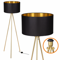 Lampa Trójnóg Trigni Złota Mat 136cm Cerlux Czarno złoty abażur 40/25