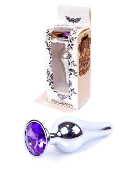 Plug-Jewellery Silver BUTT PLUG- Purple zdjęcie 9