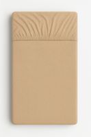 Prześcieradło frotte z gumką do łóżeczka 120x60cm - jasno brązowe