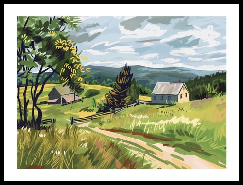 Plakat 55x40cm Bujna Wieś na Arena.pl