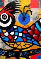 Plakat 70x100cm Ptak Na Wznak