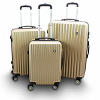 17078 ZESTAW ZŁOTYCH WALIZEK 3SZT SAMOLOTOWE PODRÓŻNE XL+L+M DO SAMOLO