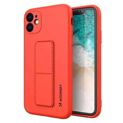 Wozinsky Kickstand Case silikonowe etui z podstawką iPhone 12 czerwone na Arena.pl