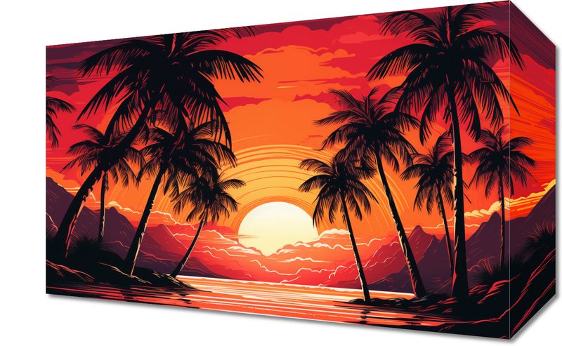Obraz 30x20cm Palmy Przy Lagunie zdjęcie 1