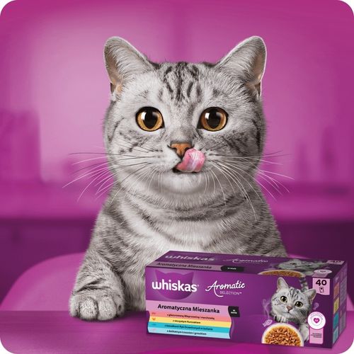 SASZETKI WHISKAS AROMATIC SELECTION AROMATYCZNA MIESZANKA W SOSIE 40X85G na Arena.pl