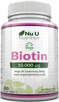 Nu U Biotyna 10000mcg 365 Tabletek Nu U Biotin 10,000 mcg 365 Tablets