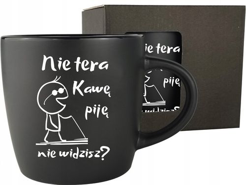 Duży kubek z własnym nadrukiem grawerem do kawy herbaty urodziny na prezent na Arena.pl