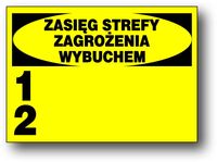 SZW-9 TABLICA - ZASIĘG STREFY ZAGROŻENIA WYBUCHEM