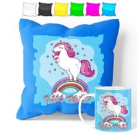 ZESTAW: KUBEK + POSZEWKA - JEDNOROŻEC UNICORN - PREZENT WIELE WZORÓW + IMIĘ