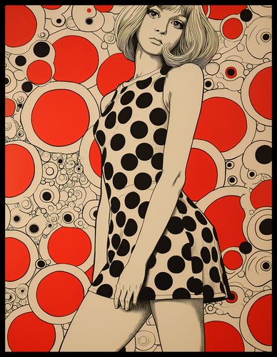 Plakat 50x65cm Czerwone Kropki na Arena.pl