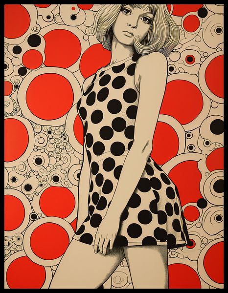 Plakat 50x65cm Czerwone Kropki zdjęcie 2