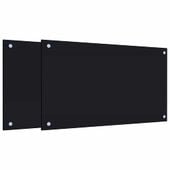 Panele ochronne do kuchni, czarne, 2 szt., 70x40 cm, szkło