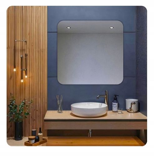 LUSTRO 100x100 cm ZAOKRĄGLONE ROGI BEZ OŚWIETLENIA ŁAZIENKOWE BEZ RAMY na Arena.pl