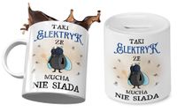 Dla Elektryka Zestaw Kubek + Skarbonka Na Prezent Z Nadrukiem Ze Zdjęciem