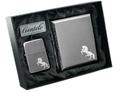 Zestaw Prezentowy: Zapalniczka Benzynowa i Papierośnica Mustang