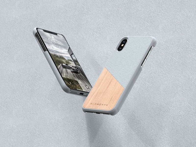Nordic Elements Original Hel - Drewniane etui iPhone Xs Max (Light Grey) zdjęcie 3