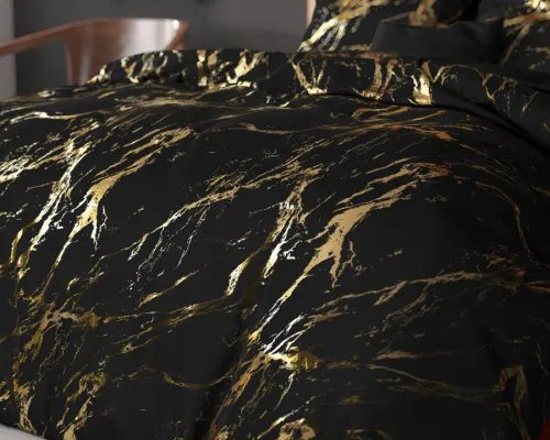 200x220 MARBLE kpl pościeli mikrofibra  z foliowym nadrukiem czarny na Arena.pl