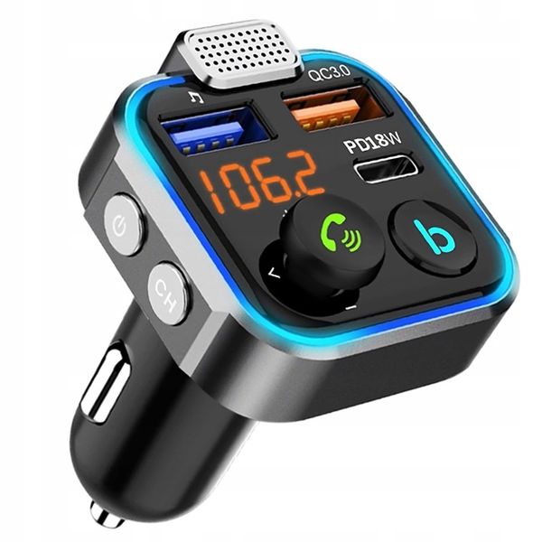 TRANSMITER FM BLUETOOTH ŁADOWARKA MP3 2XUSB LCD SD zdjęcie 9