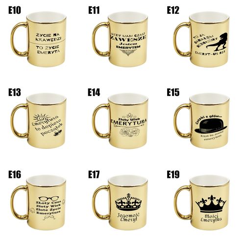 KUBEK ZŁOTY PREZENT DLA EMERYTA EMERYTKI POŻEGNANIE W PRACY URODZINY na Arena.pl
