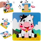 tg67017 układanka drewniana puzzle krówka edukacyjna klocki