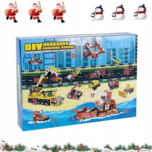 KALENDARZ ADWENTOWY DLA DZIECI KLOCKI STRAŻ POŻARNA POJAZDY PREZENT MIKOŁAJ na Arena.pl