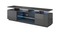 Szafka RTV ESTELLE 180 cm grafit połysk + LED