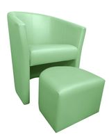 Fotel Club z podnóżkiem D7 Seledyn