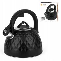 DUŻY czarny CZAJNIK NA GAZ indukcję czajnik z GWIZDKIEM 3L DIAMENT Festo