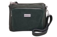 Codzienna torebka ze skóry naturalnej z zamszem - Zielona ciemna