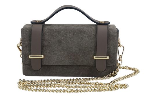 Zamszowa torebka Barberinis wizytowa - Beżowa ciemna na Arena.pl