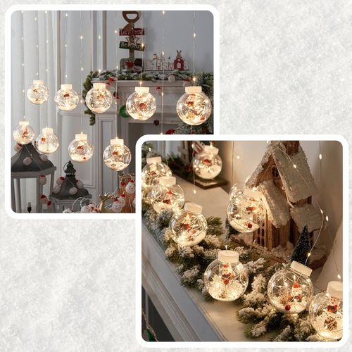 LAMPKI CHOINKOWE LED BOMBKI MIKOŁAJE ŚWIĄTECZNE 10 KUL LED NA USB 3M PILOT na Arena.pl