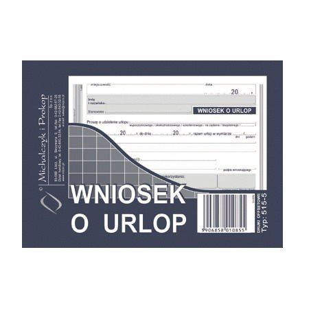 DRUK WNIOSEK O URLOP 515-5 zdjęcie 1
