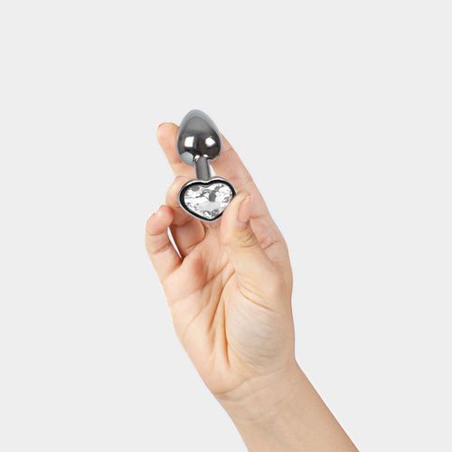 Clear Crystal Heart Metal Butt Plug na Arena.pl