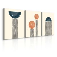 OBRAZY NA PŁÓTNIE SET ABSTRAKCJA FIGURY GEOMETRYCZNE STYL BOHO 90cm x 40cm