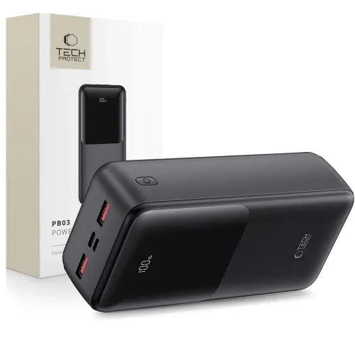 Powerbank Tech-Protect PB03 30000mAh 22.5W - czarny na Arena.pl
