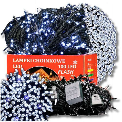 Lampki choinkowe LAMPKI ZEWNĘTRZNE 500 LED na zewnątrz/wewnątrz BIAŁE ZIMNE na Arena.pl