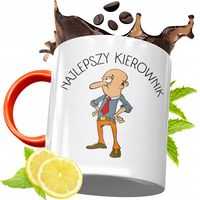 Kubek Pomarańczowy Dla Kierownika Prezent Z Nadrukiem Ze Zdjęciem