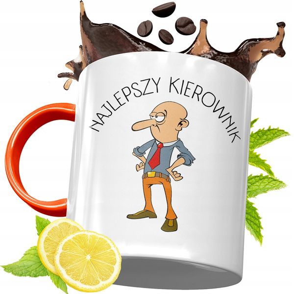 Kubek Pomarańczowy Dla Kierownika Prezent Z Nadrukiem Ze Zdjęciem zdjęcie 1