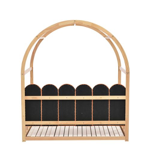 Łóżko dziecięce sosnowe aksamitne z zagłówkiem do sypialni na Arena.pl