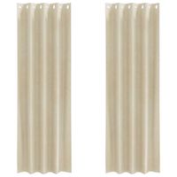 Zasłony z zasłonami 2 pcs Kremowy 140 x 245 cm Aksamit