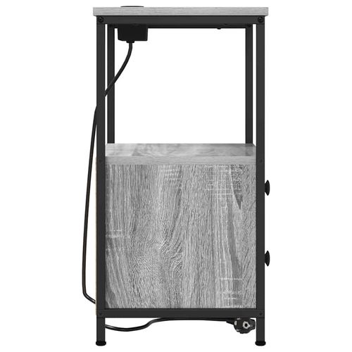 Nocna szafka z stacją ładującą 2 pcs Szary dąb sonoma na Arena.pl