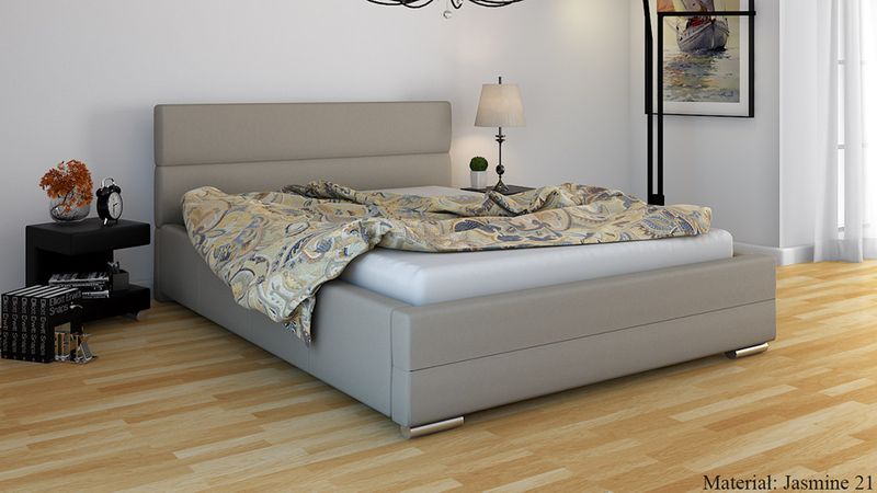 BIAŁE ŁÓŻKO 140x200 ŁÓŻKO TAPICEROWANE STELAŻ POJEMNIK zdjęcie 10