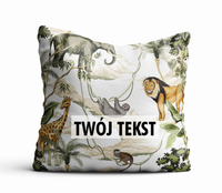 Poduszka DZIECIĘCA z Twoim napisem PD55 lew, słoń i leniwiec