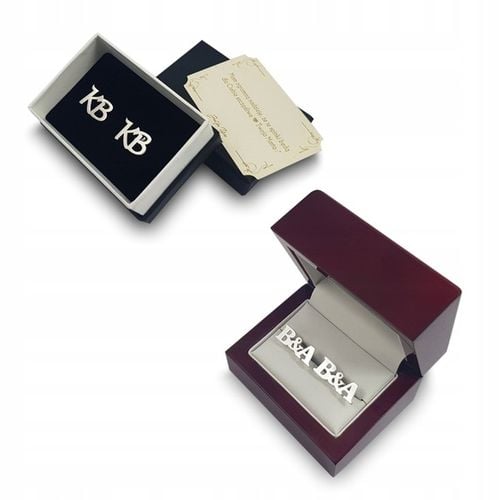 Srebrne spinki do mankietów inicjały na Prezent na Arena.pl