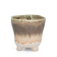 Donica osłonka ceramiczna KATIA 11X11X10 kremowa x2