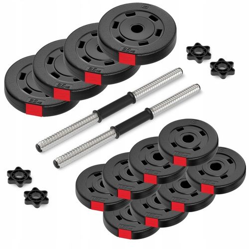 HANTLE KOMPOZYTOWE ZESTAW HANTLI 2x10KG REGULOWANE BITUMICZNE SZTANGA GRYF na Arena.pl