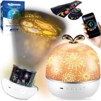 PROJEKTOR GWIAZD RZUTNIK NIEBA LAMPKA NOCNA LED GŁOŚNIK KOŁYSANKA JABŁKO