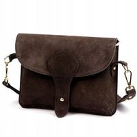 Torebka skórzana zamszowa INSTAGRAMKA XL HIT LUKA ciemny brąz