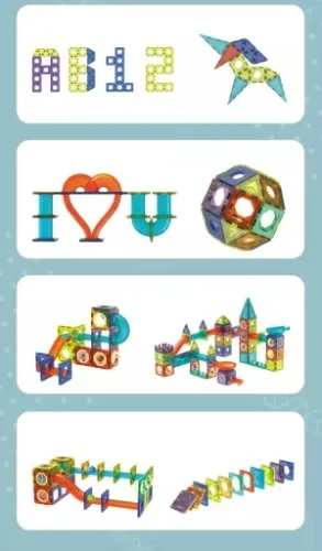 KLOCKI MAGNETYCZNE PANELE 75EL ZESTAW ŚWIECĄCY TOR na Arena.pl